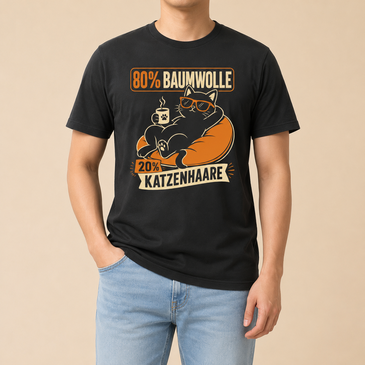 80% Baumwolle 20% Katzenhaare - Lustiges Katzen T-Shirt