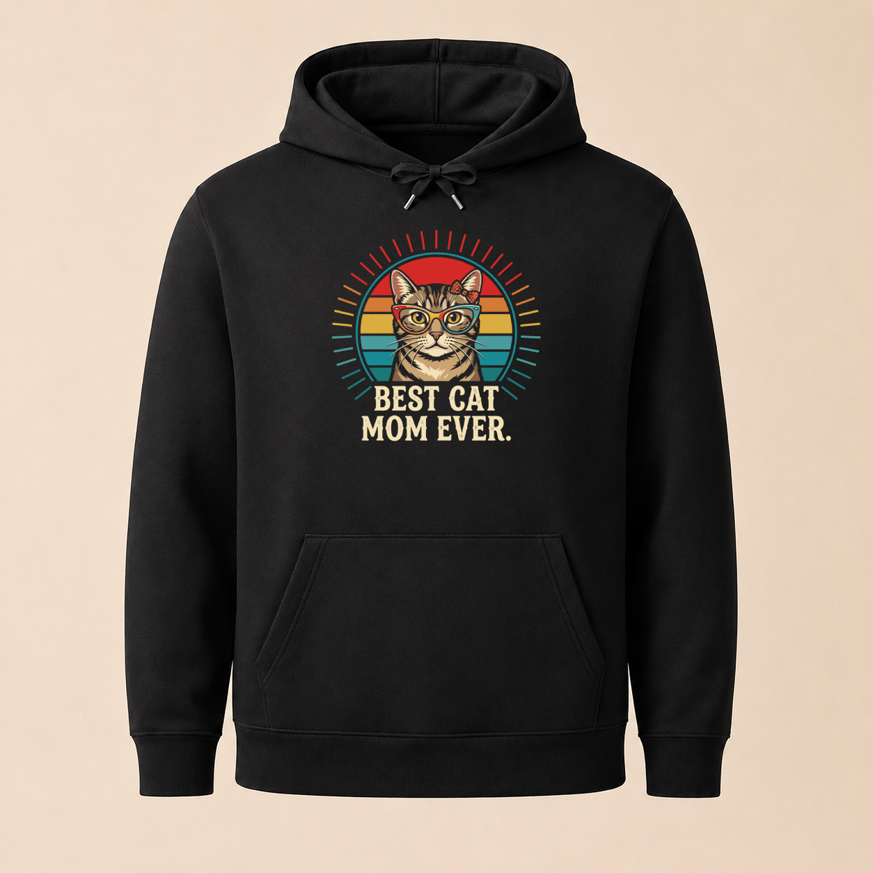 Best Cat Mom Ever - Retro Katzenmama Hoodie