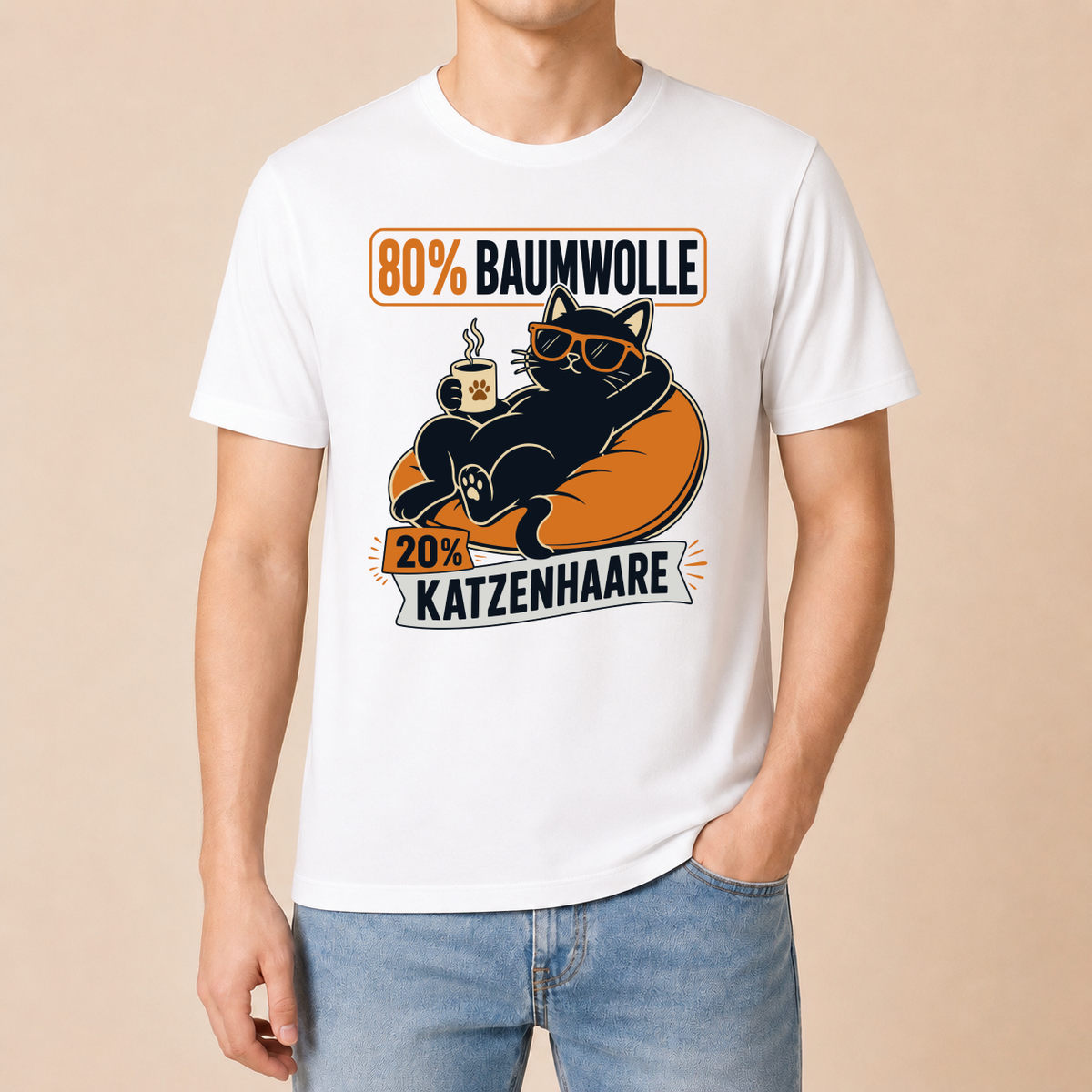 20% Katzenhaare – Unisex T‑Shirt