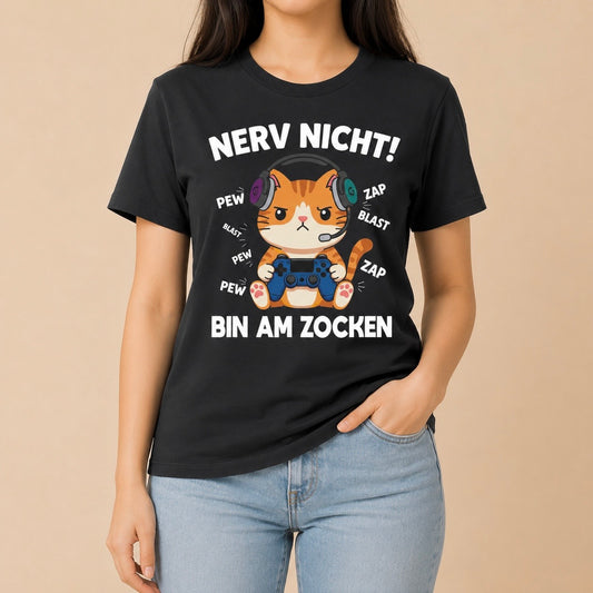 Nerv nicht, bin am Zocken - Gaming Katze T-Shirt