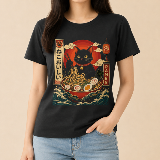 Ramen Katze Japan - Retro Katzen T-Shirt