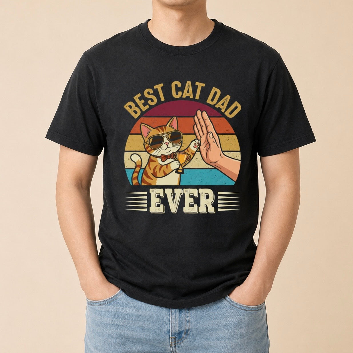 Best Cat Dad Ever - Katzenpapa T-Shirt