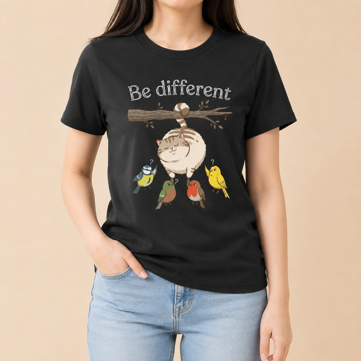 Be Different Katze - Lustiges Katzen T-Shirt