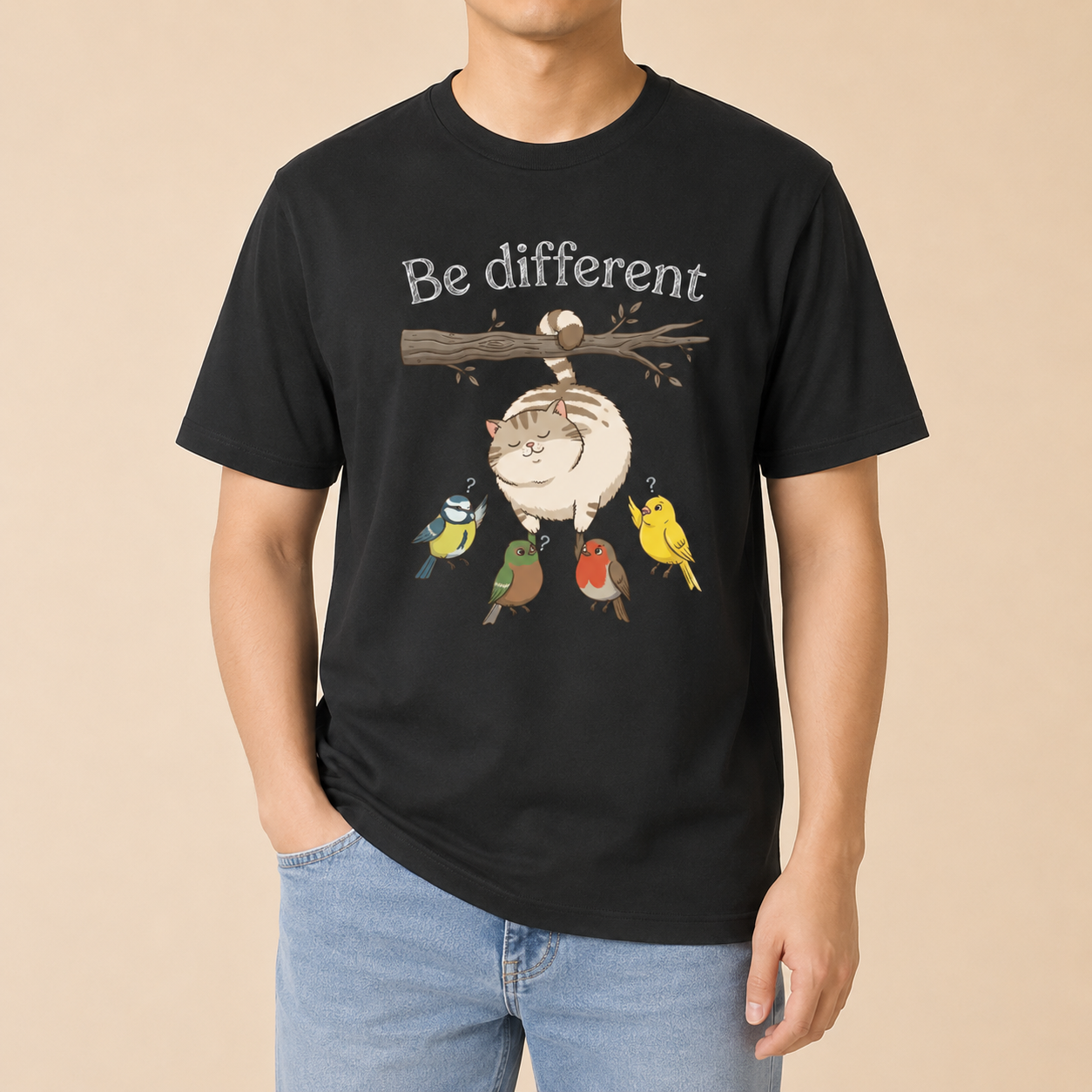 Be Different Katze - Lustiges Katzen T-Shirt