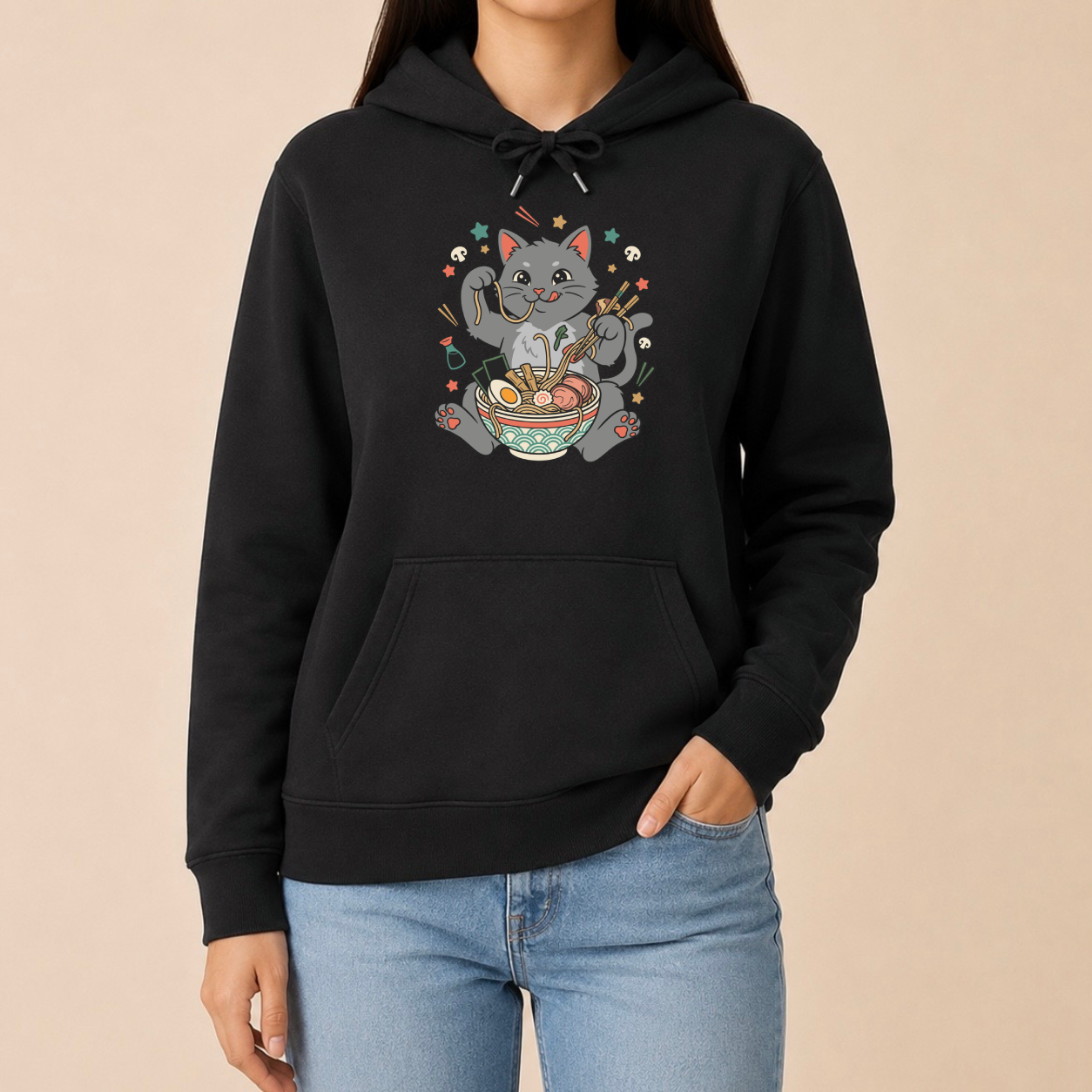 Ramen Katze Japan - Lustiger Katzen Hoodie
