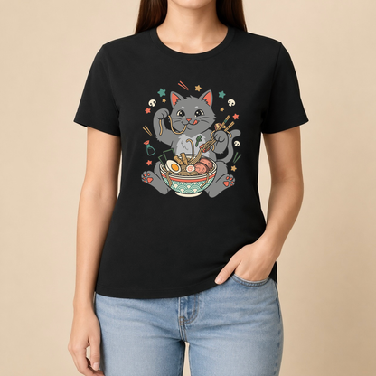 Ramen Katze Japan - Lustiges Katzen T-Shirt
