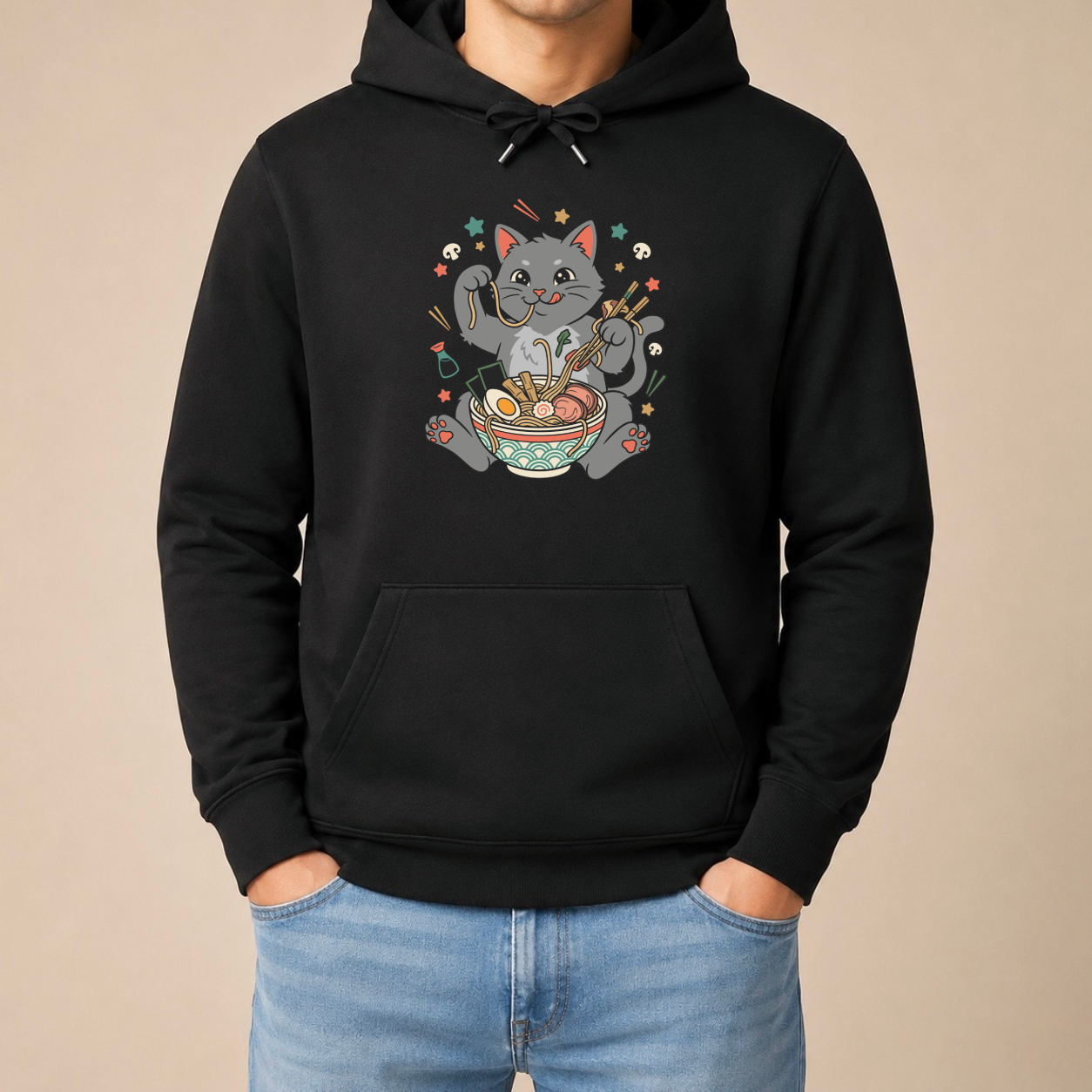 Ramen Katze Japan - Lustiger Katzen Hoodie