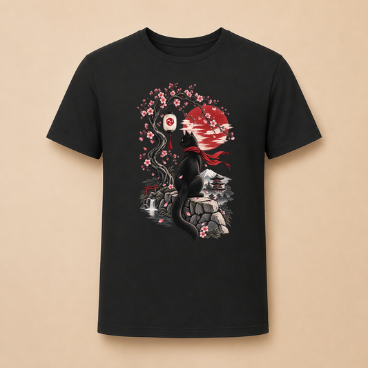 Katze Japan Kirschblüten - Japanisches Damen T-Shirt