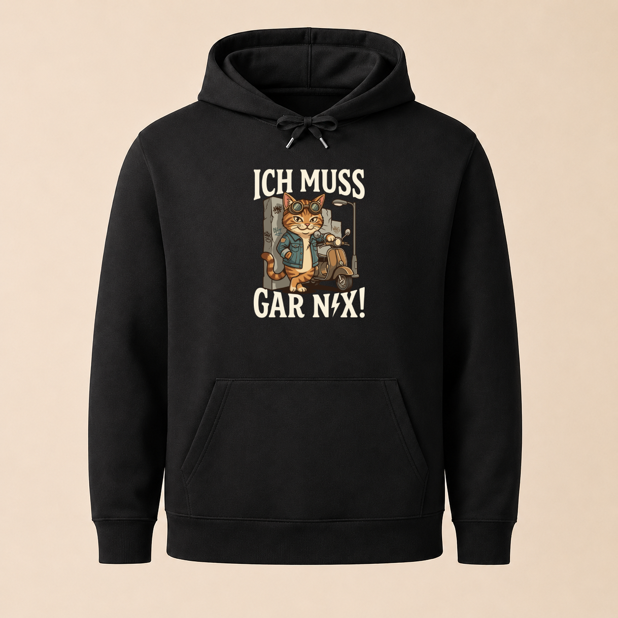 Ich muss gar nix - Lustiger Katzen Hoodie