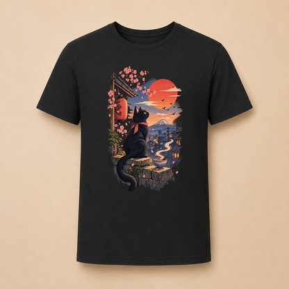 Katze Japan Landschaft - Japanisches Damen T-Shirt