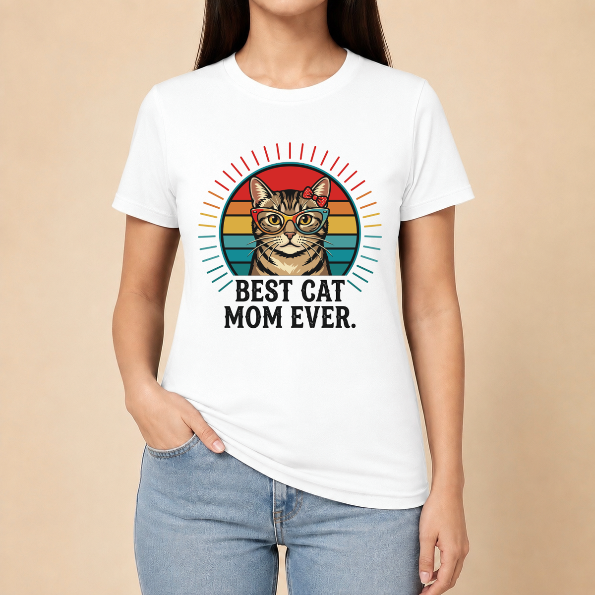 Best Cat Mom Ever – Damen T‑Shirt