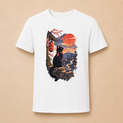 Katze Japan Landschaft - Japanisches Damen T-Shirt