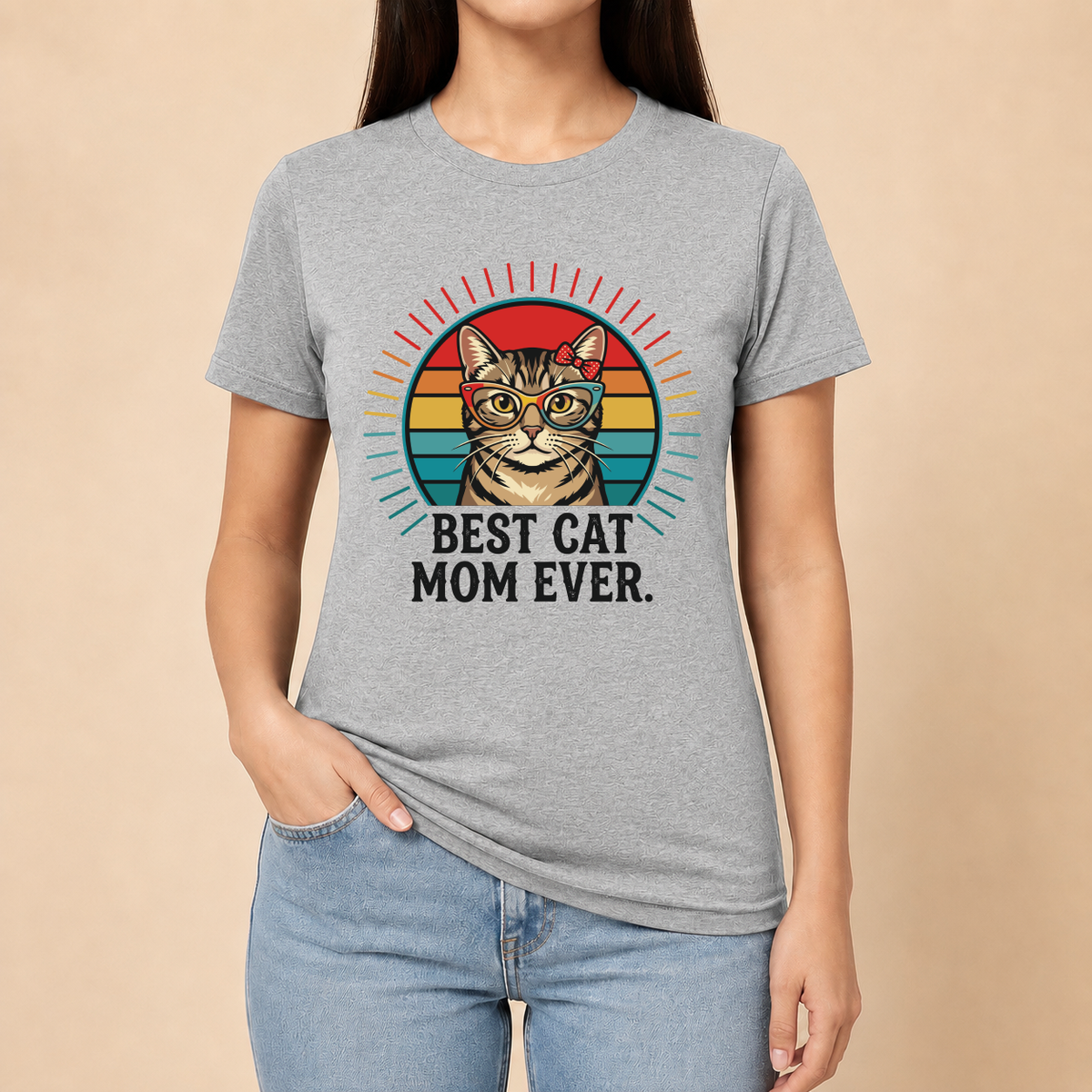 Best Cat Mom Ever – Damen T‑Shirt