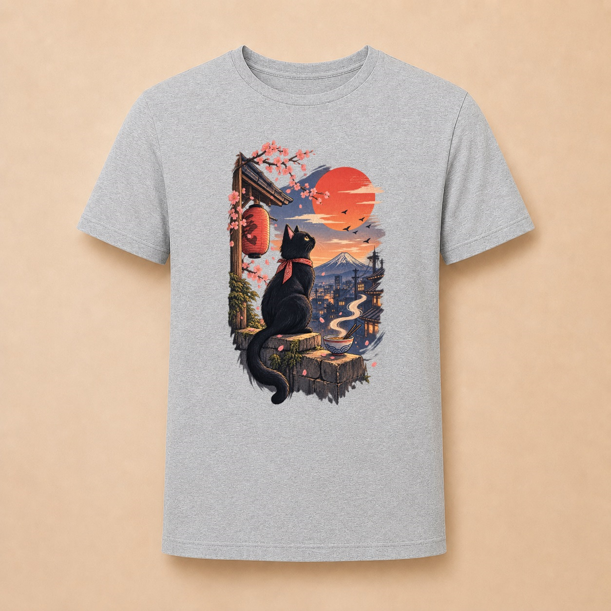 Katze Japan Landschaft - Japanisches Damen T-Shirt