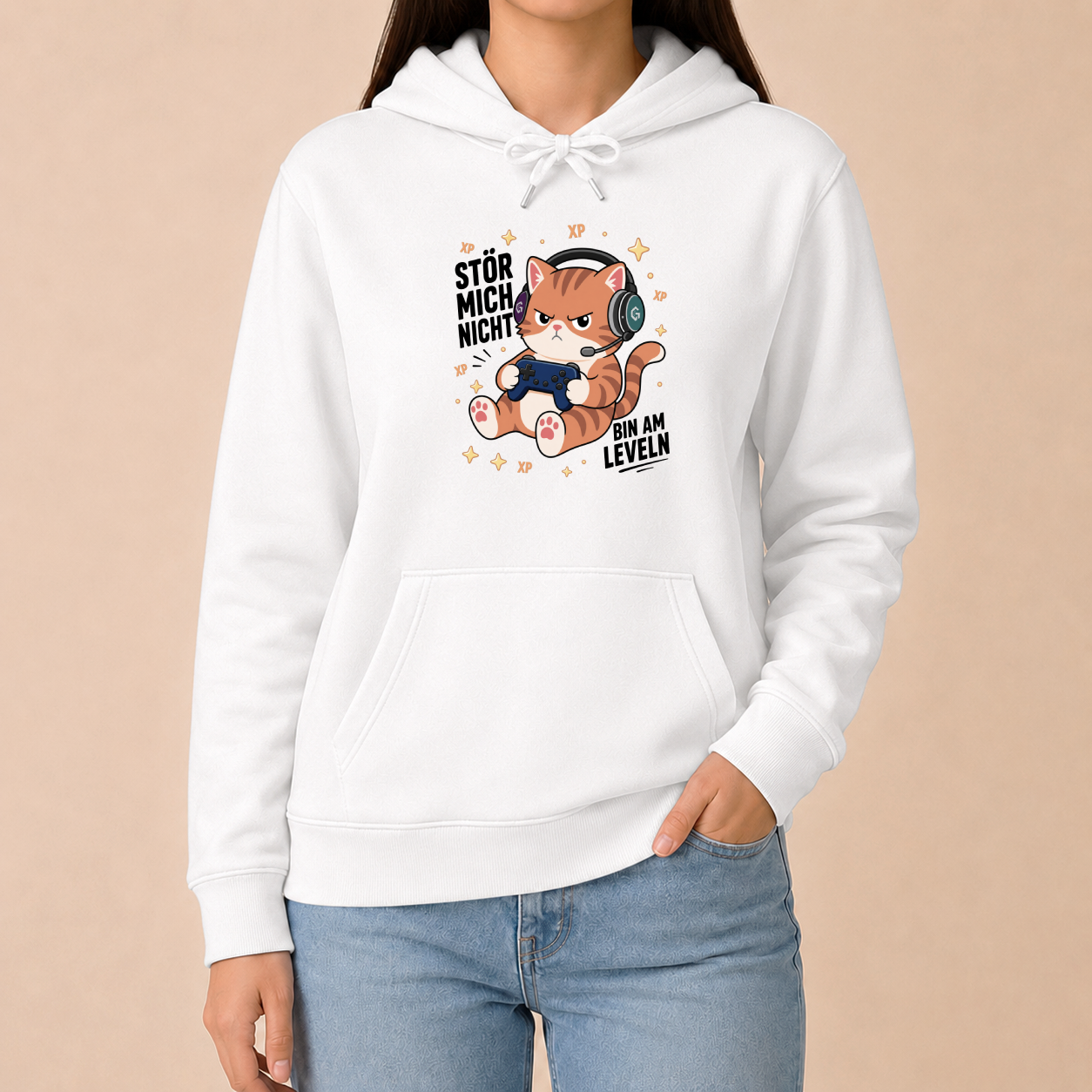 Stör mich nicht - Gaming Katzen Hoodie