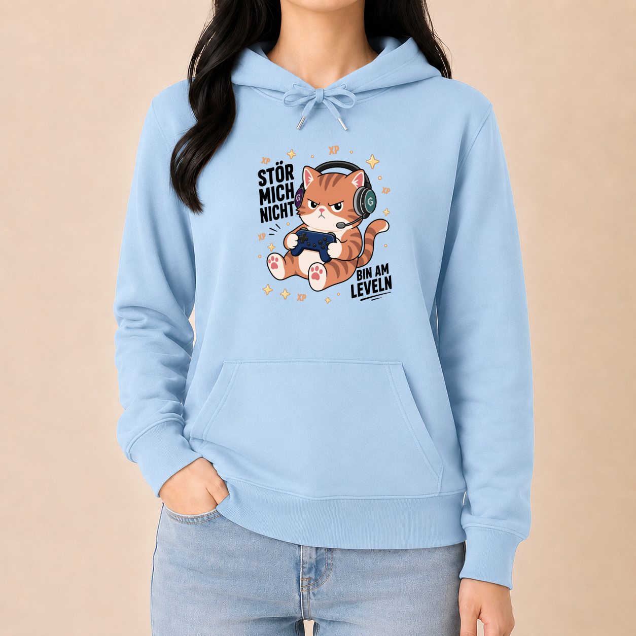 Stör mich nicht - Gaming Katzen Hoodie