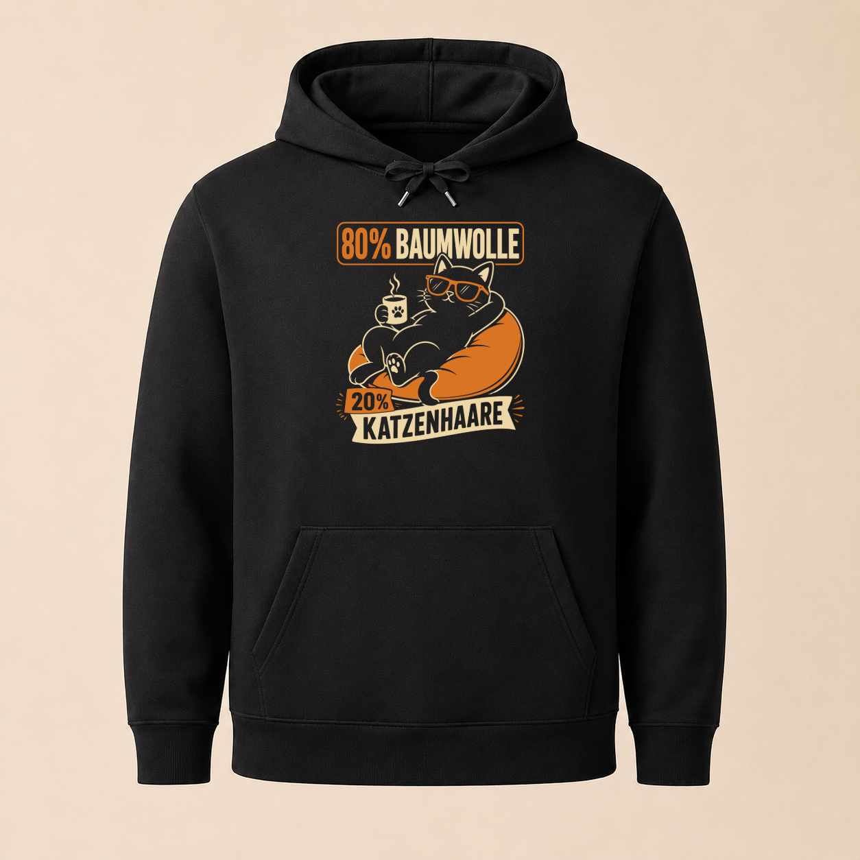 80% Baumwolle 20% Katzenhaare - Lustiger Katzen Hoodie