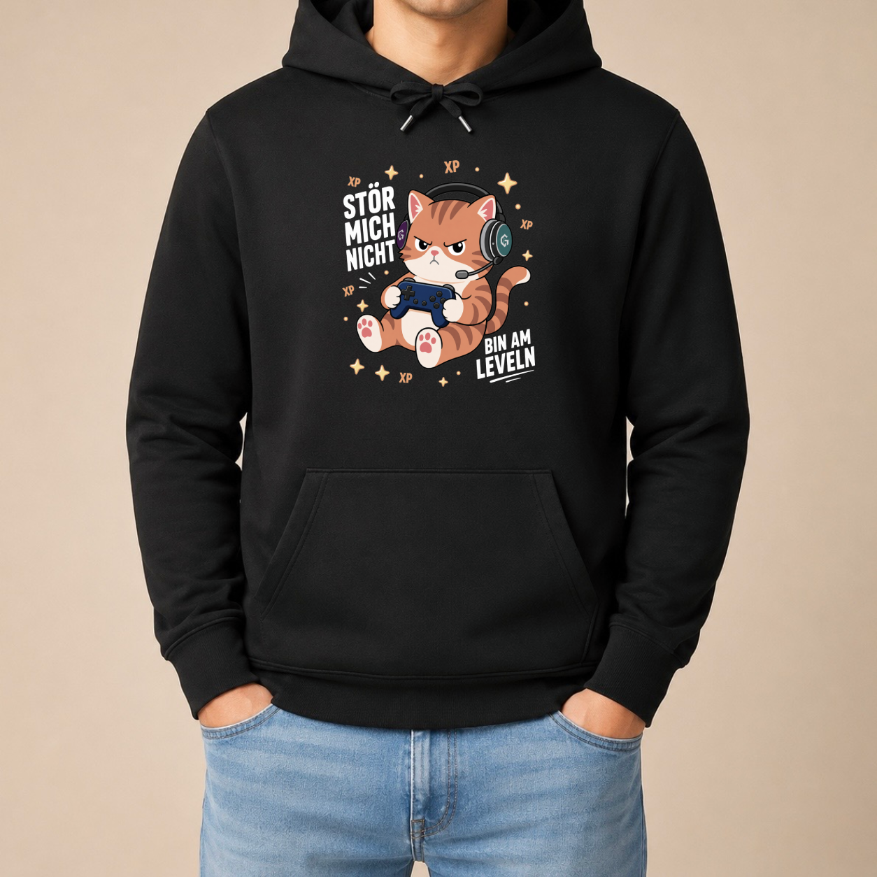 Stör mich nicht - Gaming Katzen Hoodie