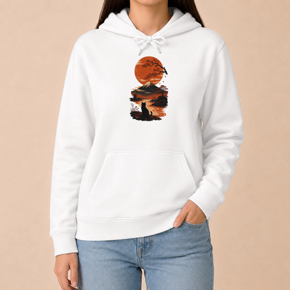 Katze Japan Sonnenuntergang - Hoodie