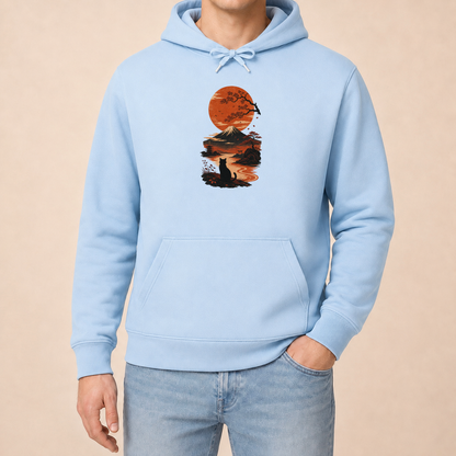 Katze Japan Sonnenuntergang - Hoodie