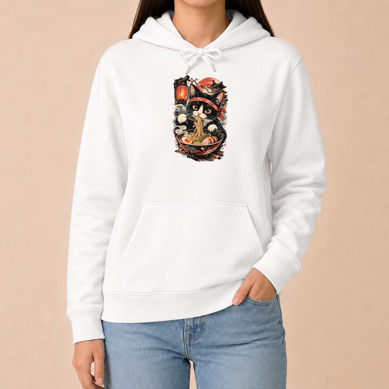 Ramen Katze Japan - Japanischer Katzen Hoodie