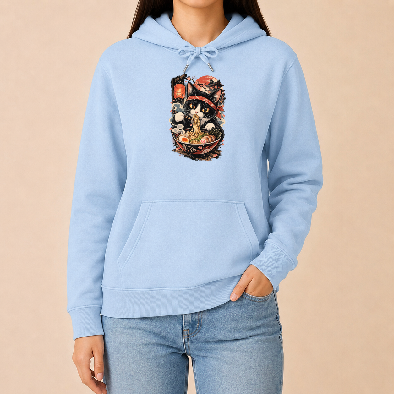 Ramen Katze Japan - Japanischer Katzen Hoodie