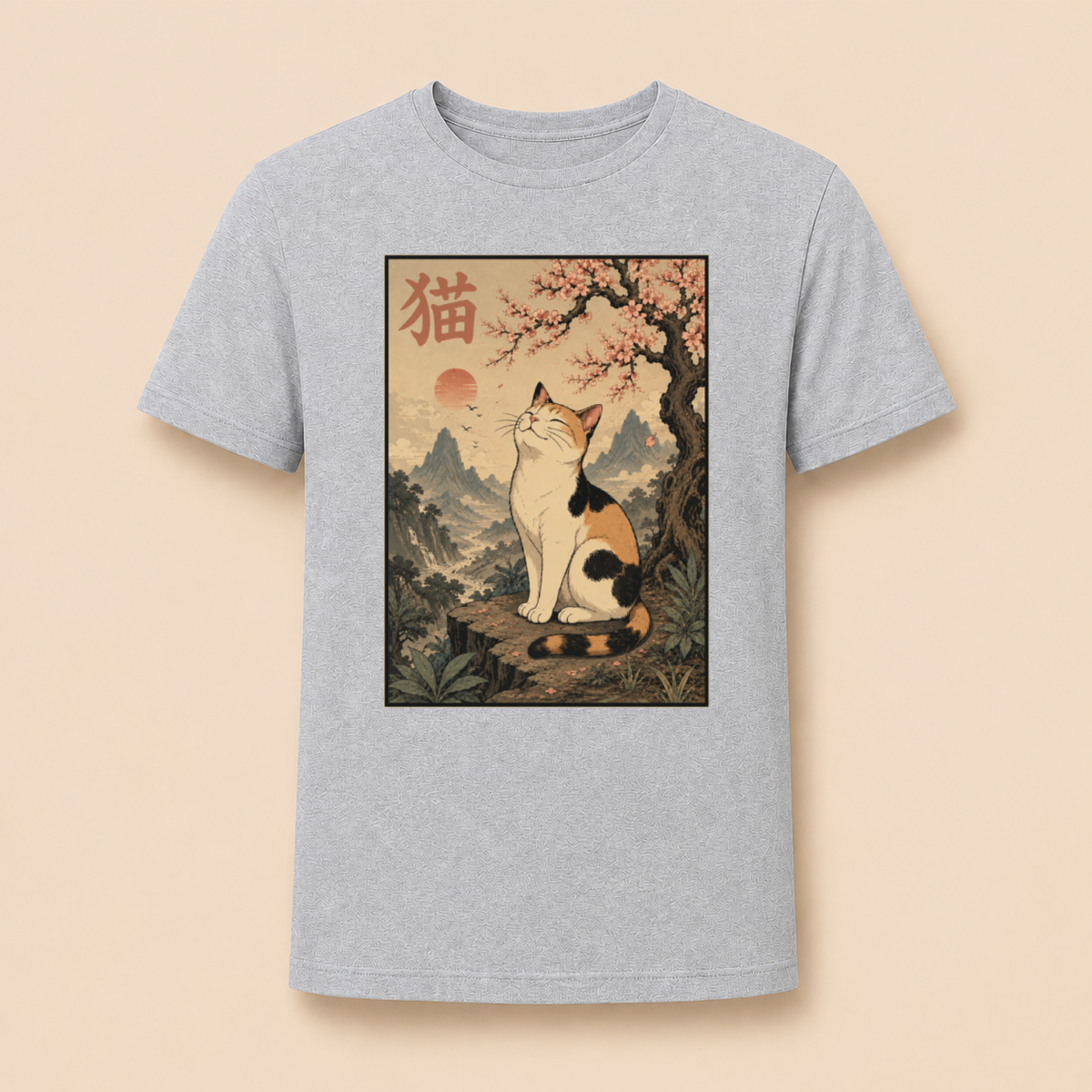 Japanische Katzenkunst – Unisex T‑Shirt