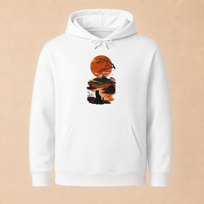 Katze Japan Sonnenuntergang - Hoodie