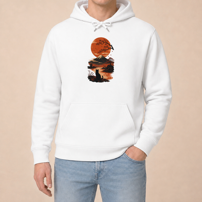 Katze Japan Sonnenuntergang - Hoodie