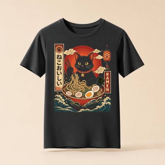 Ramen Katze Japan - Retro Katzen T-Shirt