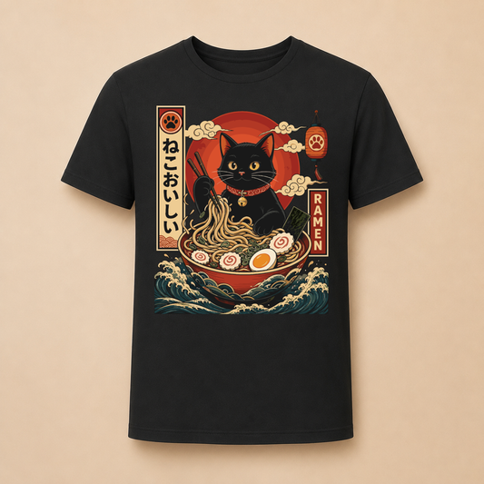 Ramen Katze Japan - Retro Katzen T-Shirt