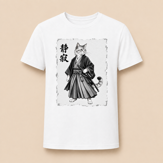 Japanische Samurai Katze – Unisex T‑Shirt