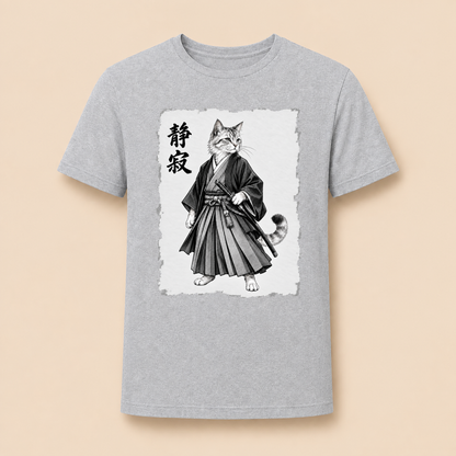 Japanische Samurai Katze – Unisex T‑Shirt