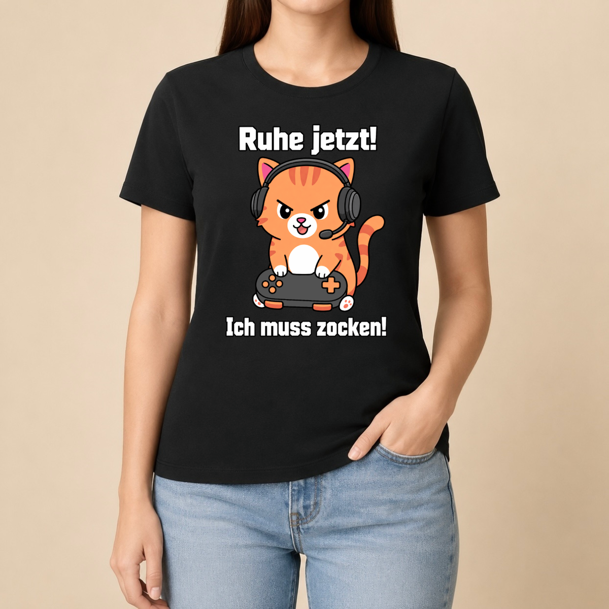 Ruhe jetzt! Ich muss zocken! – Unisex T‑Shirt