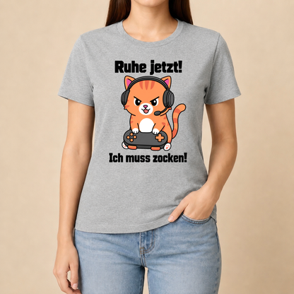 Ruhe jetzt! Ich muss zocken! – Unisex T‑Shirt