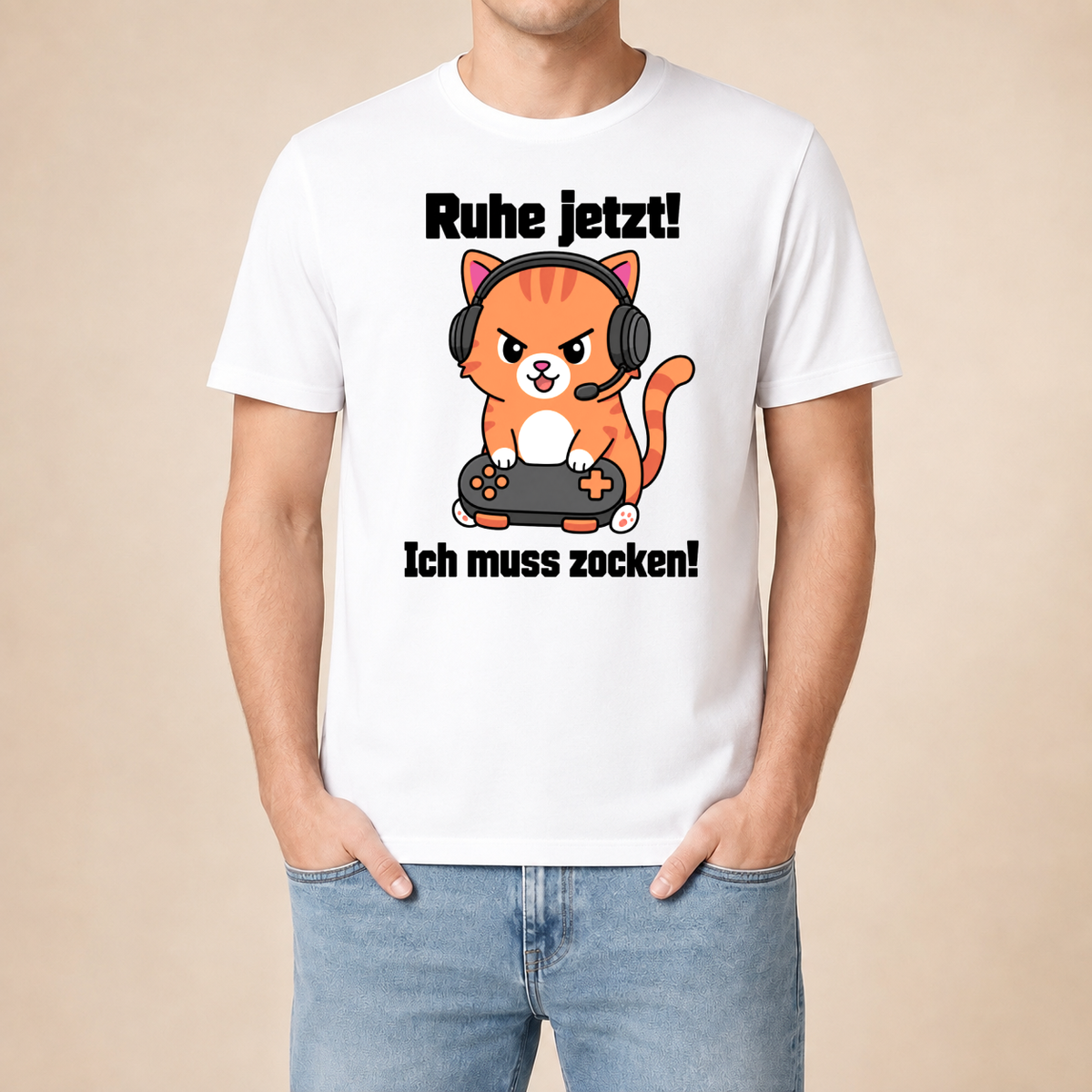 Ruhe jetzt! Ich muss zocken! – Unisex T‑Shirt