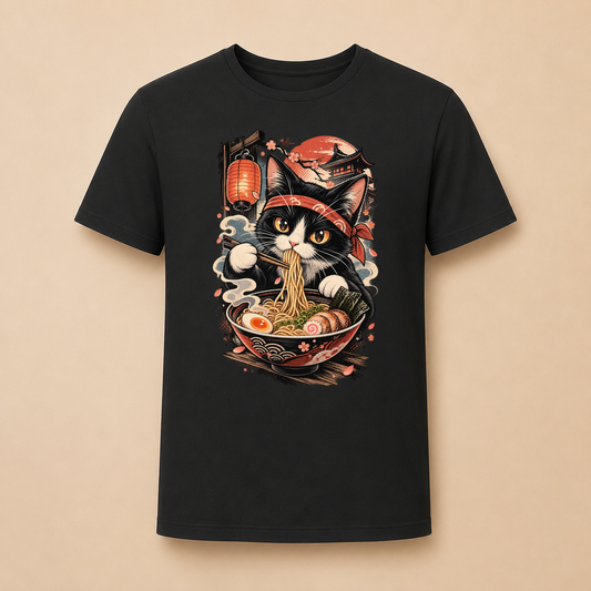 Ramen Katze Japan - Japanisches Katzen T-Shirt