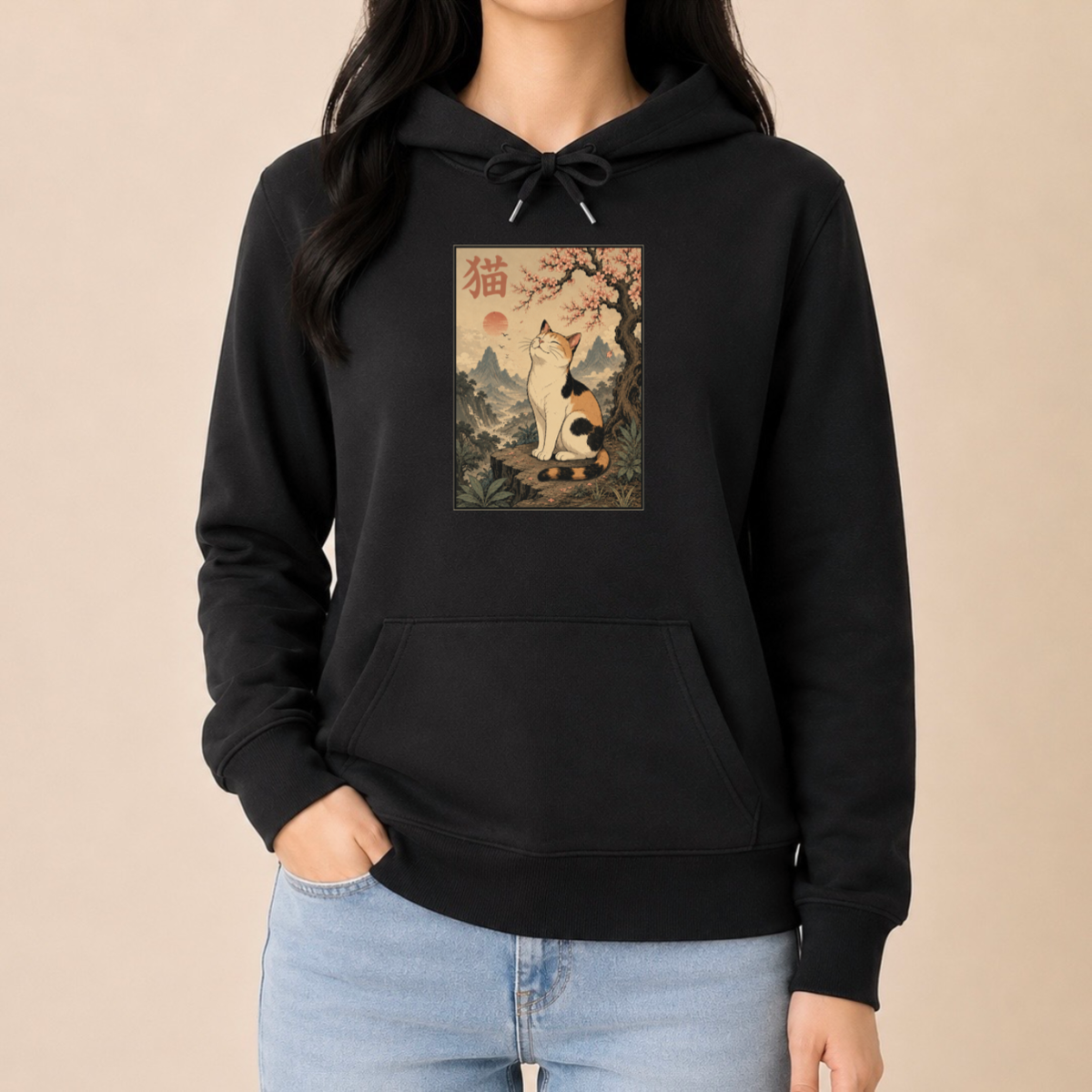 Japanische Katzenkunst – Unisex Hoodie