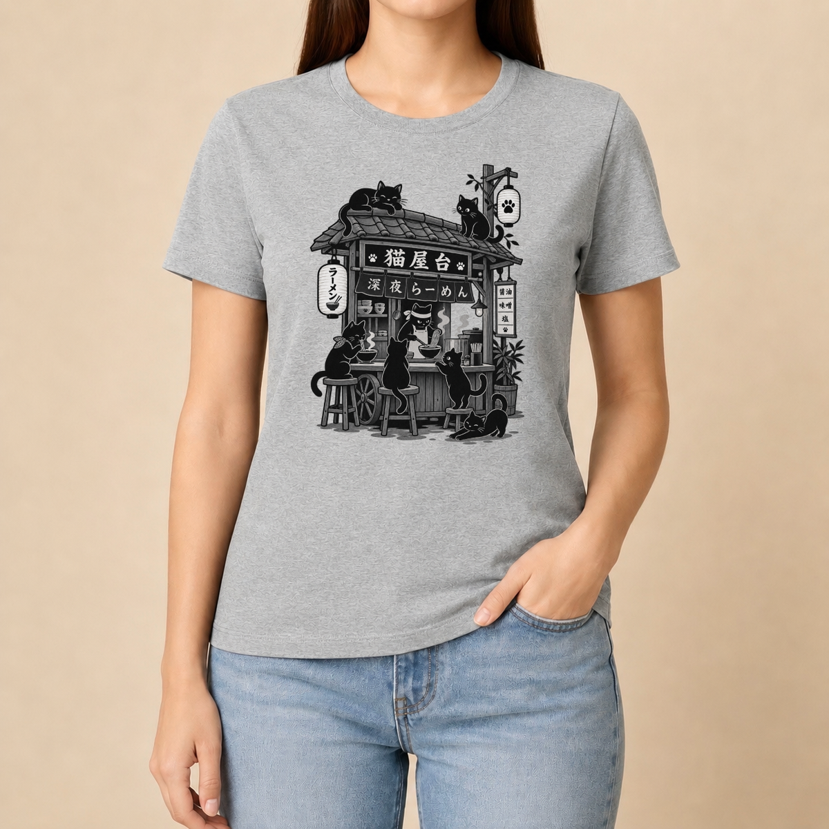 Japan Ramen Katzenbar – Unisex T‑Shirt