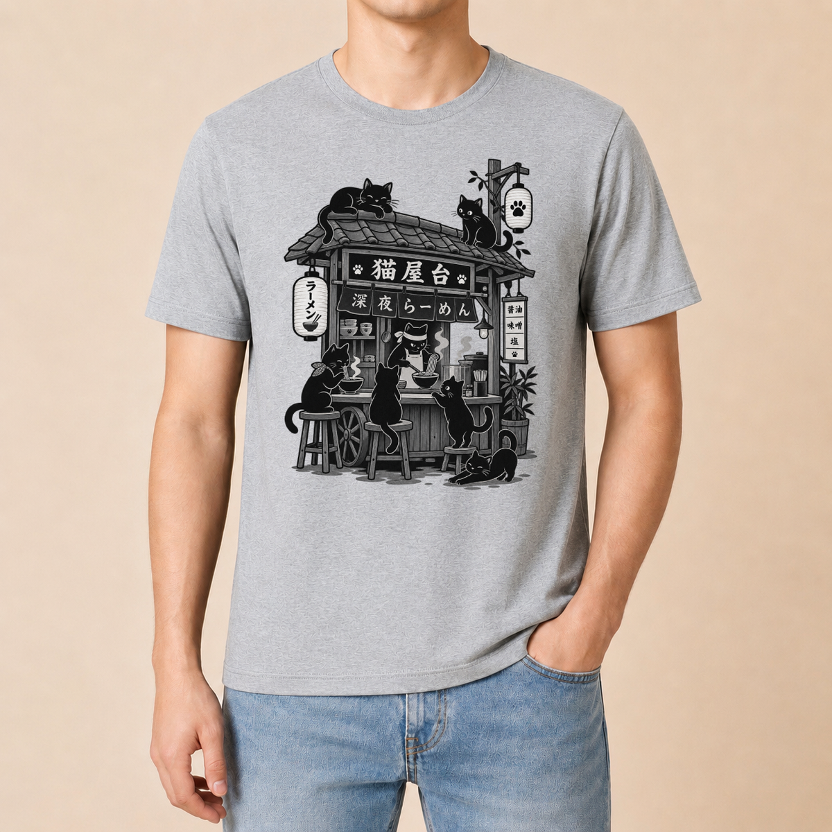 Japan Ramen Katzenbar – Unisex T‑Shirt