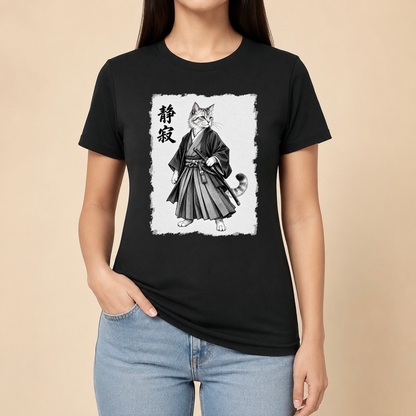 Japanische Samurai Katze – Unisex T‑Shirt