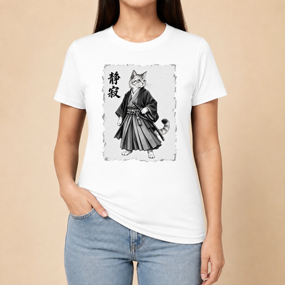 Japanische Samurai Katze – Unisex T‑Shirt