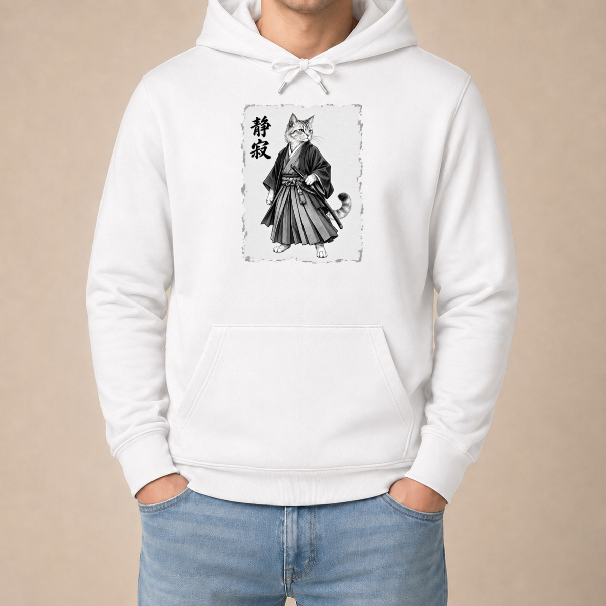 Japanische Samurai Katze – Unisex Hoodie