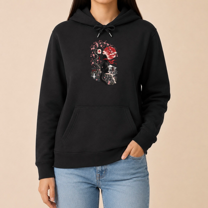 Katze Japan Kirschblüten - Japanischer Damen Hoodie