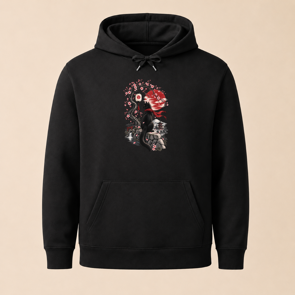 Katze Japan Kirschblüten - Japanischer Damen Hoodie