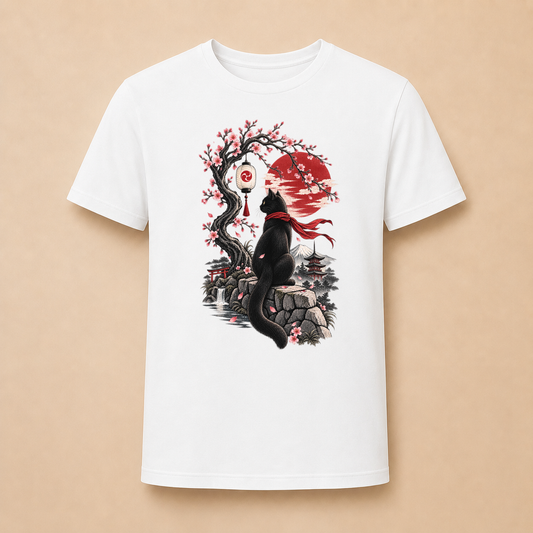 Katze Japan Kirschblüten - Japanisches Damen T-Shirt