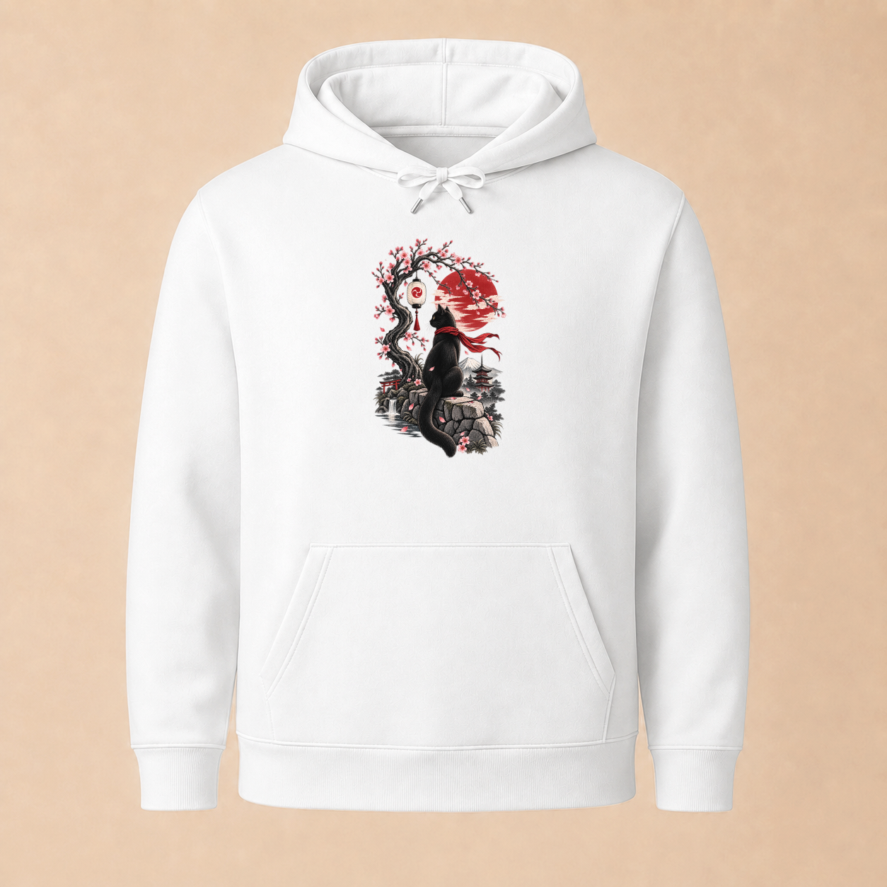 Katze Japan Kirschblüten - Japanischer Damen Hoodie