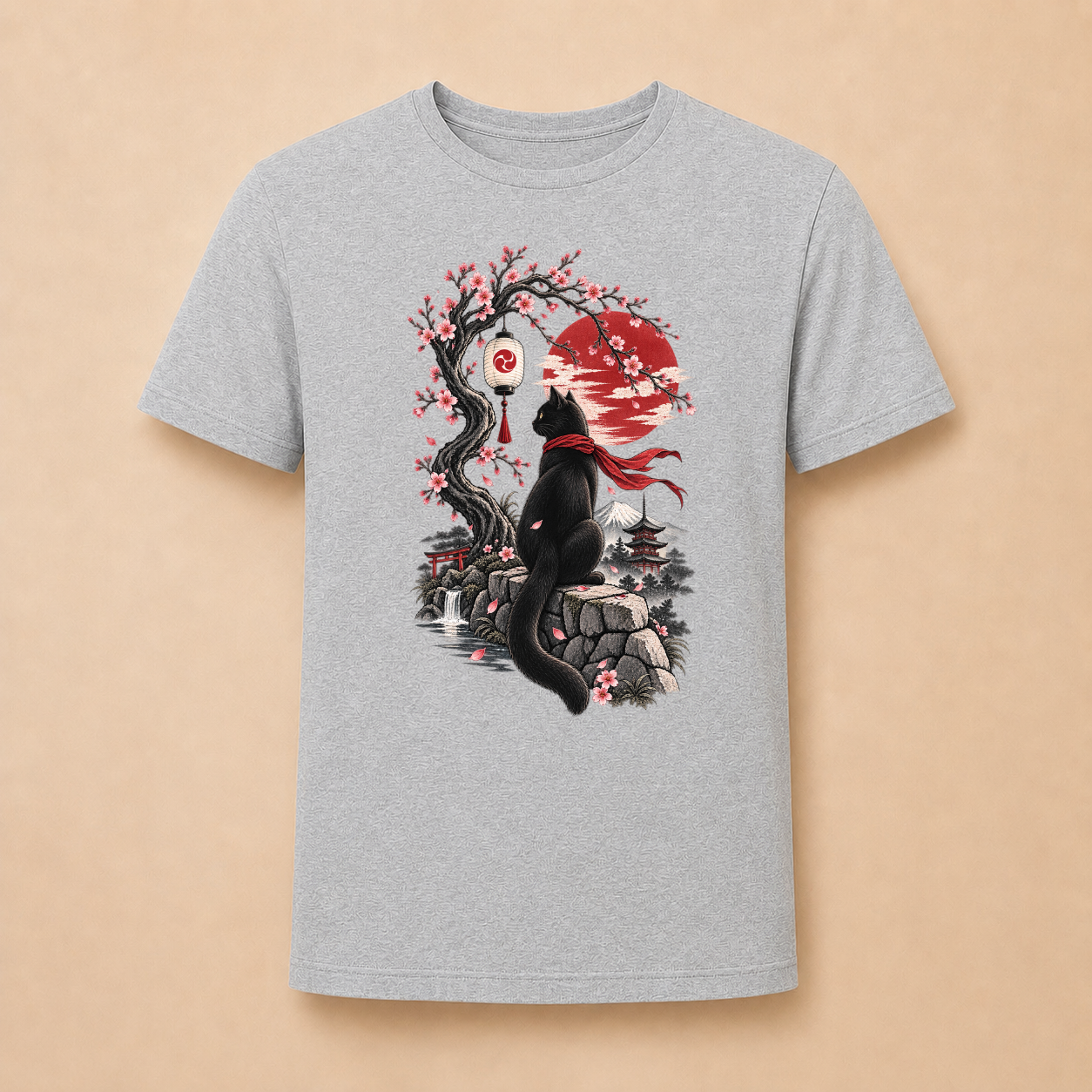 Katze Japan Kirschblüten - Japanisches Damen T-Shirt