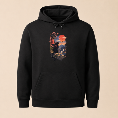 Katze Japan Landschaft - Japanischer Damen Hoodie