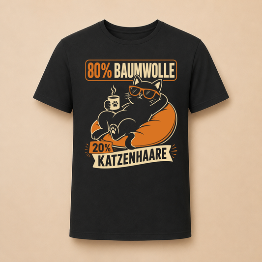 80% Baumwolle 20% Katzenhaare - Katzen T-Shirt